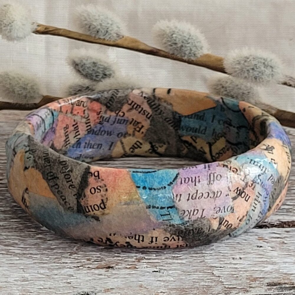 Handpainted Paper Mache Bangle - Picture 3 of 5